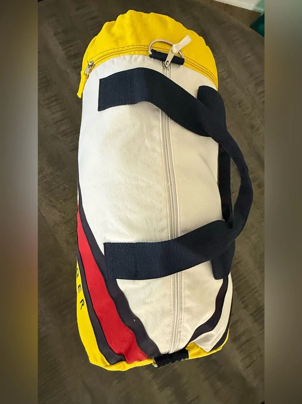 Tommy Hilfiger Yellow & White Duffel Bag